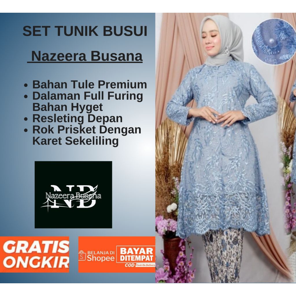 SETELAN KEBAYA MODERN TUNIK TULLE BUSUI KEBAYA MODERN KEBAYA LAMARAN KEBAYA WISUDA HIJAB ATASAN KEBA