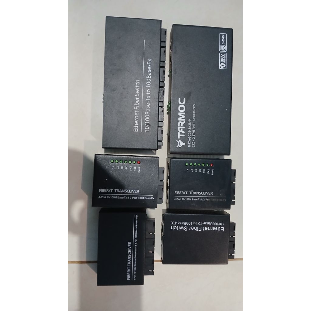 HTB Converter 2 FO 4 LAN 2 pcs, HTB 2 FO 2 LAN 1 pcs, HTB 3 FO 2 LAN 1 pcs dan HTB 6 FO 2 LAN 2 pcs