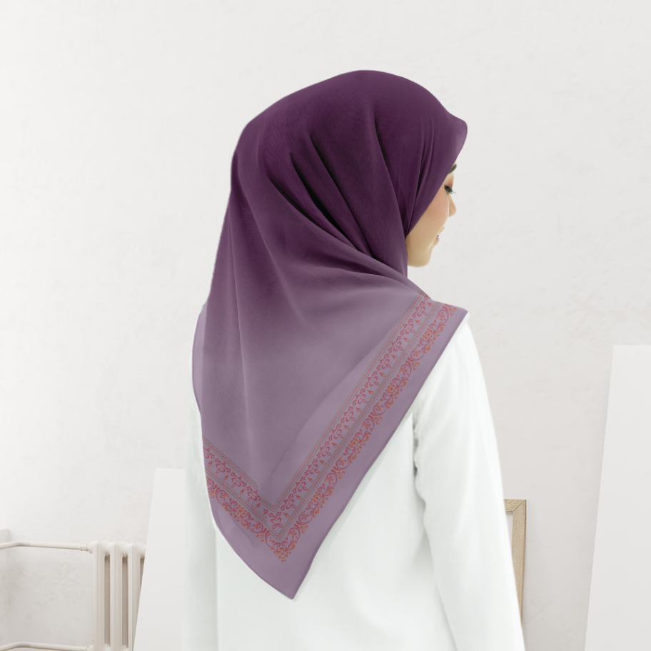 Hi'shoscarves - Hijab Kerudung Segi Empat Voal Motif Lasercut Karima Series
