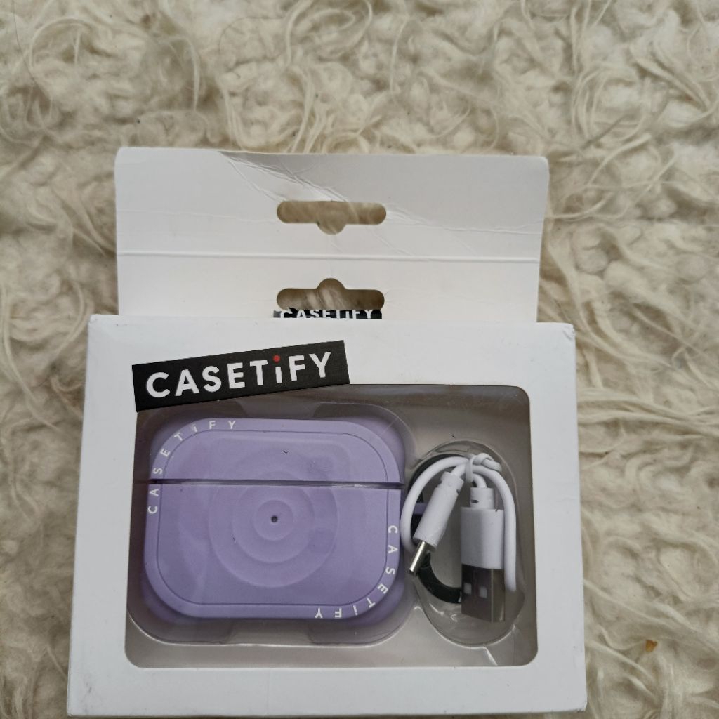 original casetify ripple case periwinkle with earbuds airpods tws headphone headset new bukan prelov