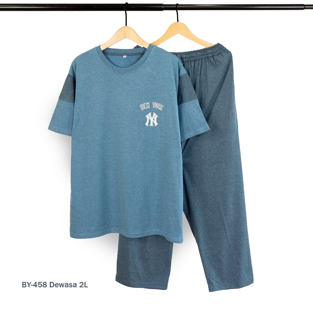 Baju tidur size XXL/2L dewasa lengan pendek celana panjang bahan kaos adem