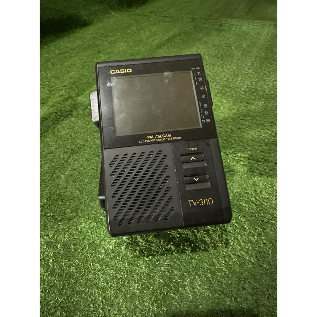VINTAGE CASIO MINI PORTABLE TV 3110P JAPAN 2ND NYALA PAKAI ADAPTOR LAYAR KURANG BERSIH