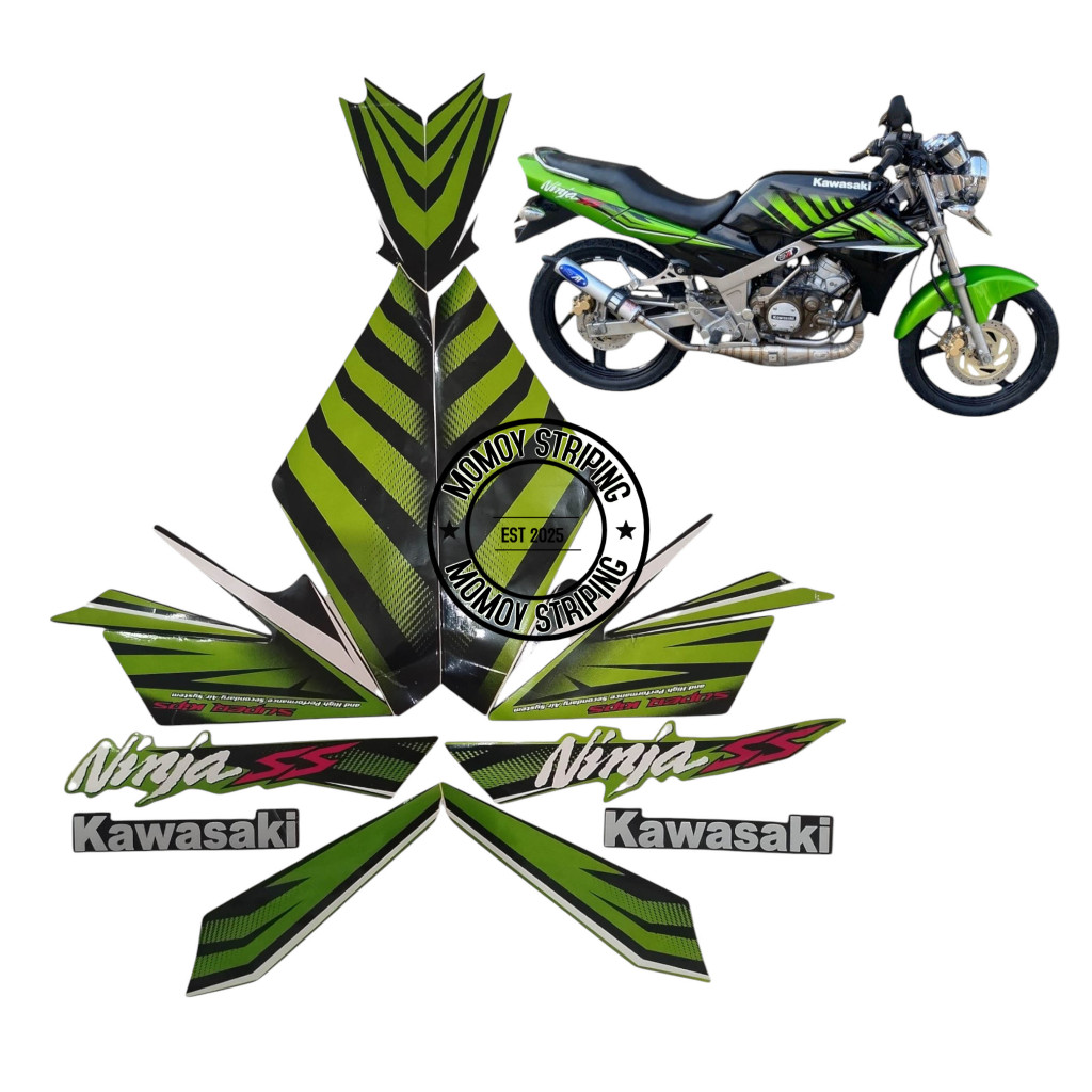 Striping Ninja SS ZEBRA  tahun 2014 Hijau (high quality) metalik