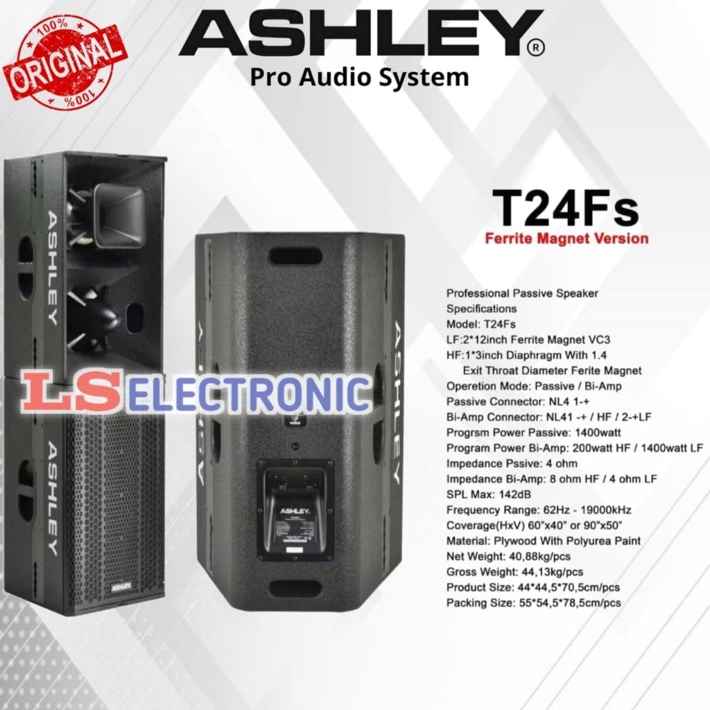 Speaker Pasif Ashley T24FS Original Passive 12 Inch Ashley T24 FS