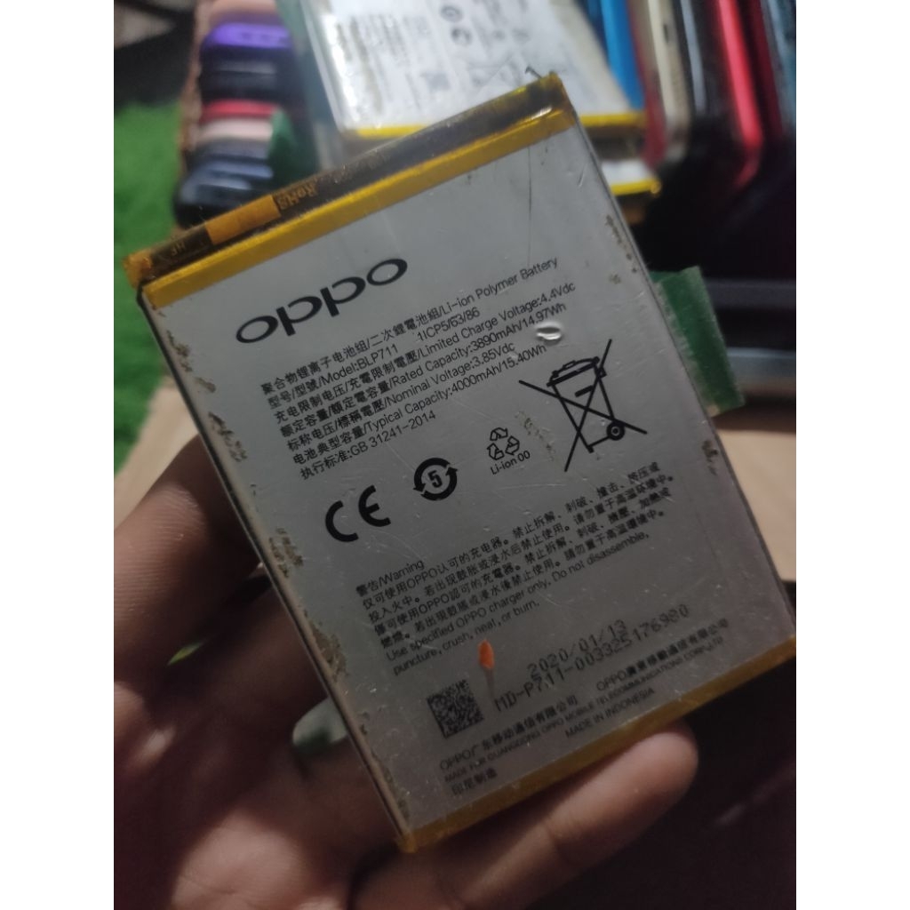 Baterai HP Oppo BLP711 Rusak (Masih Bisa Diperbaiki / Ganti IC Kepala)