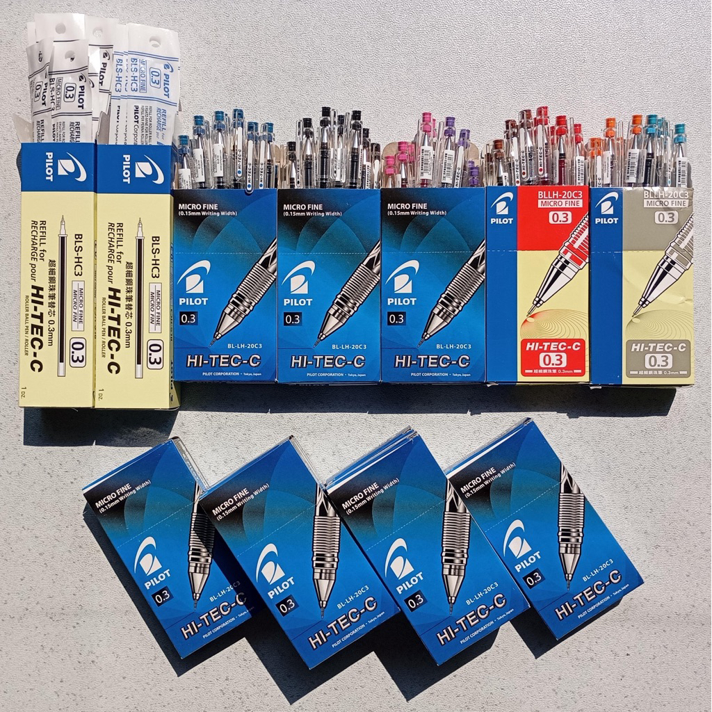 ballpoint hitec pilot 0.3 warna lengkap