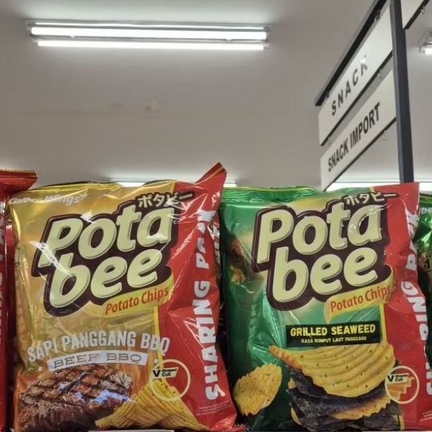 Potabee potato chips Sharing Pack snack makanan ringan SEAWEED / BEEF BBQ 120gr