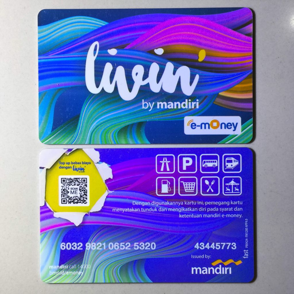 e-money Livin mandiri kartu toll e-toll