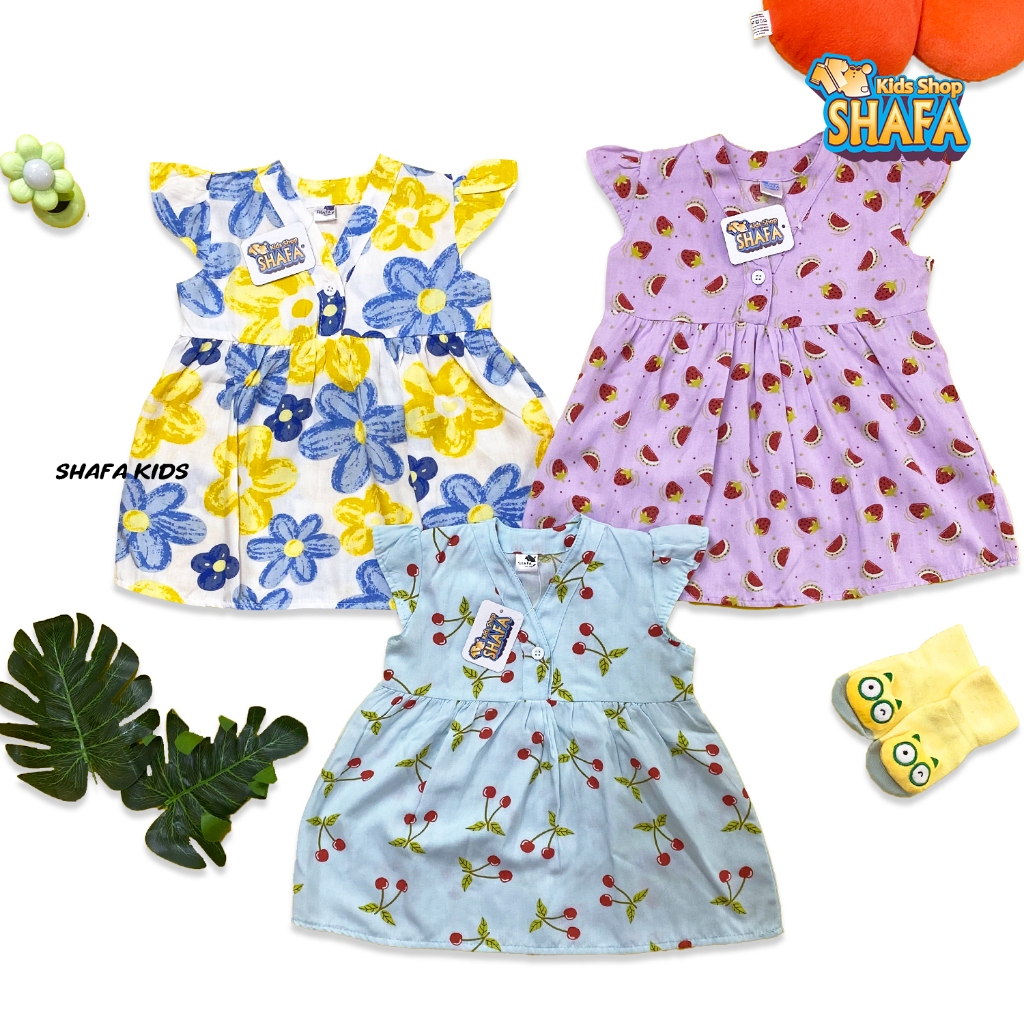 DRESS BAYI PEREMPUAN USIA 3-18 BULAN RAYON VISCOSE / BAJU BAYI PEREMPUAN / BAJU DRESS ANAK / PREMIUM
