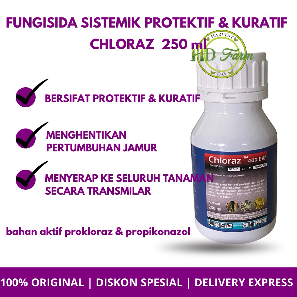 [ORIGINAL] Fungisida Chloraz 250 ml | Fungisida Sistemik Protektif Kuratif | Obat Jamur Lengkap