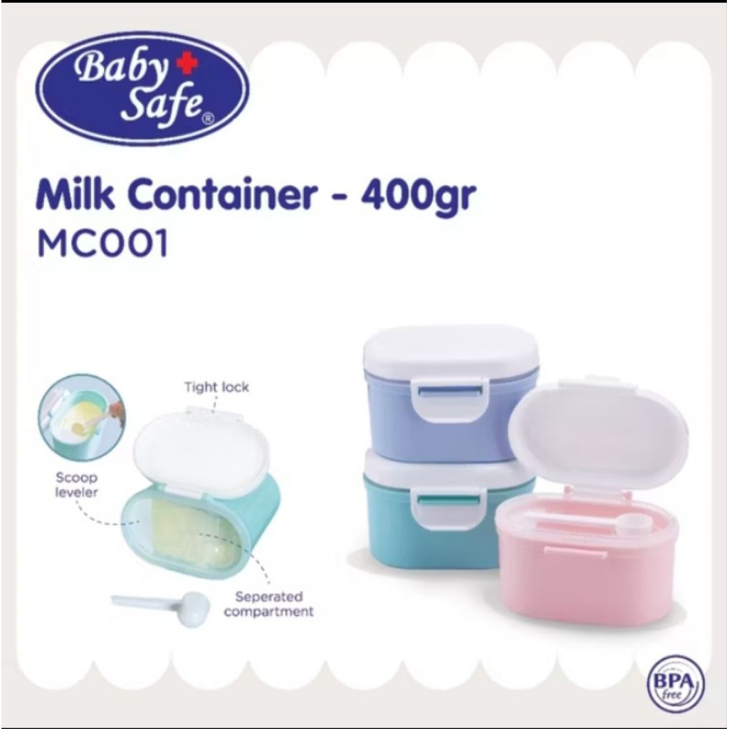 BabySafe - MC001 - Wadah Penyimpanan Susu Formula 400 ml | Toples Susu Formula | Kotak Susu Formula