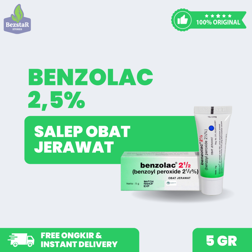 Benzolac 2.5 % - Salep Obat Jerawat Asli Original New