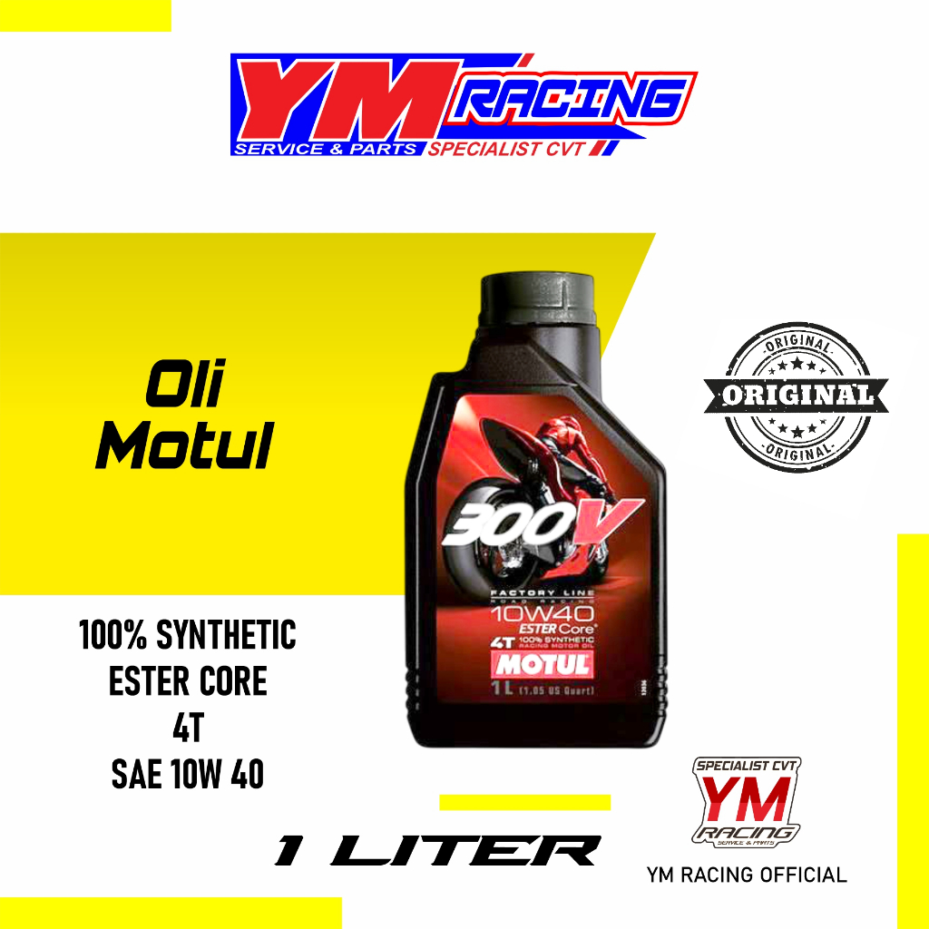 OLI MOTUL 300 V 1 L 10W-40 ATAU 5W-40 [ OIL MOTUL 300v 1LITER 10W 40 / 5W 40 1L | MOTUL OLI PELUMAS 