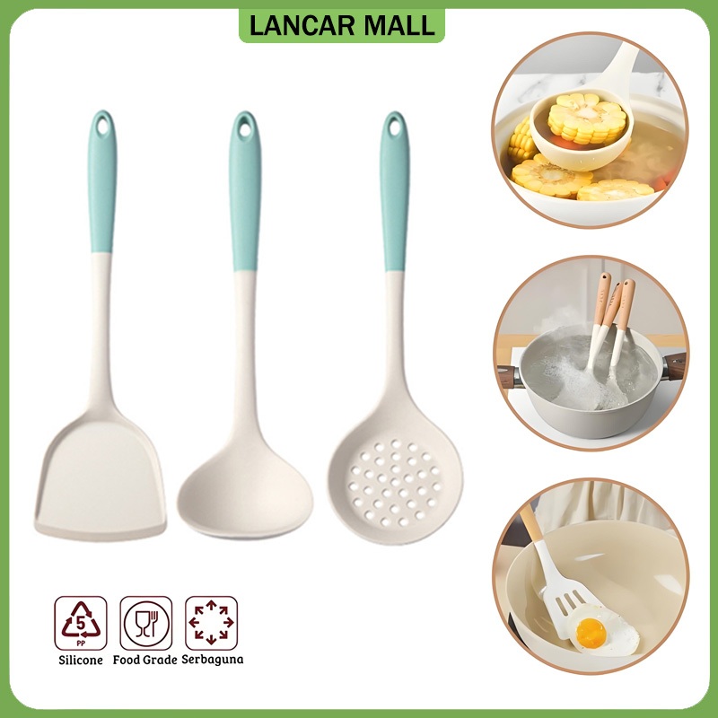 Alat Masak Silikon Tahan Panas 3 IN 1 Sendok Masak/ Spatula Silikon Tahan Panas / Alat Masak / Silic