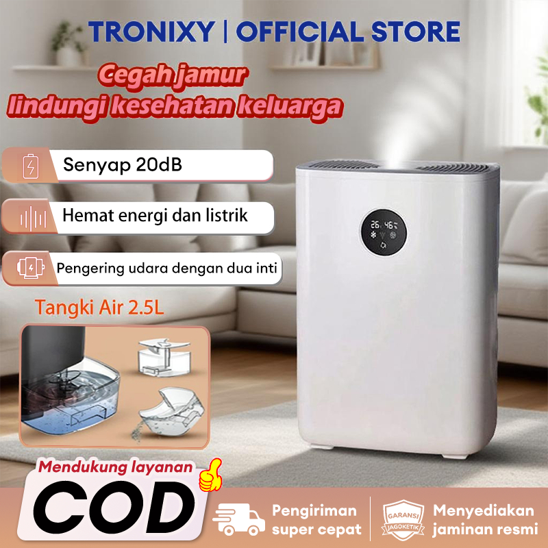 TRONIXY Dehumidifier​ Air Purifier Humidifier Ruangan 2.5L Dehumidifier Kamar DehumidifierRuangan
