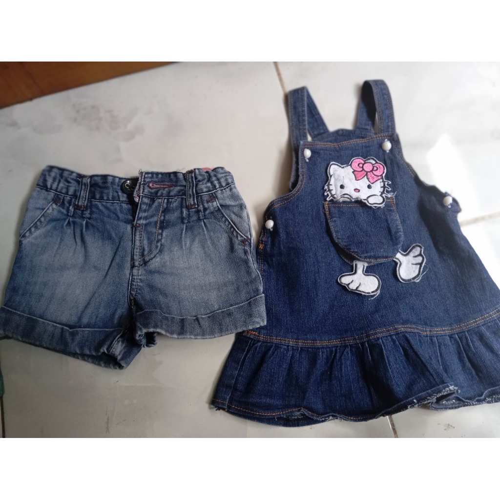 preloved pakaian dress dan celana jens anak perempuan 2 tahun