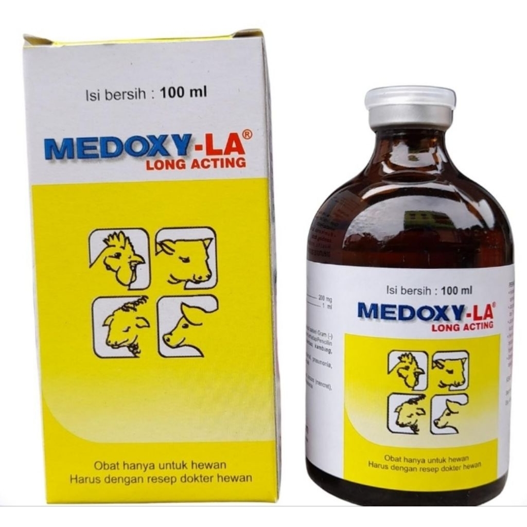 MEDOXY-LA (Antibiotik spektrum luas untuk Sapi,kambing,babi dan unggas)