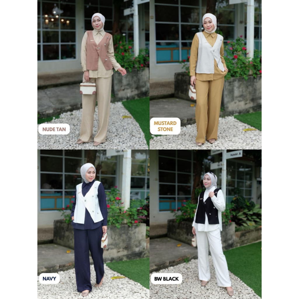Taylor Lux Set By MDLY - One Set Wanita Setelan Wanita Murah Terbaru Bahan Katun Premium Polos Setce