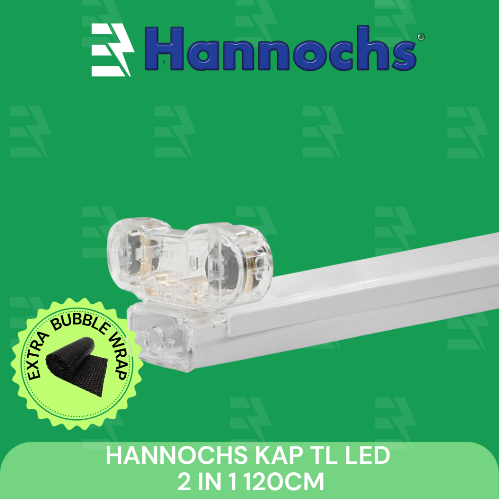 Hannochs Kap Fitting Double Lampu TL Neon LED 2 x 120 cm