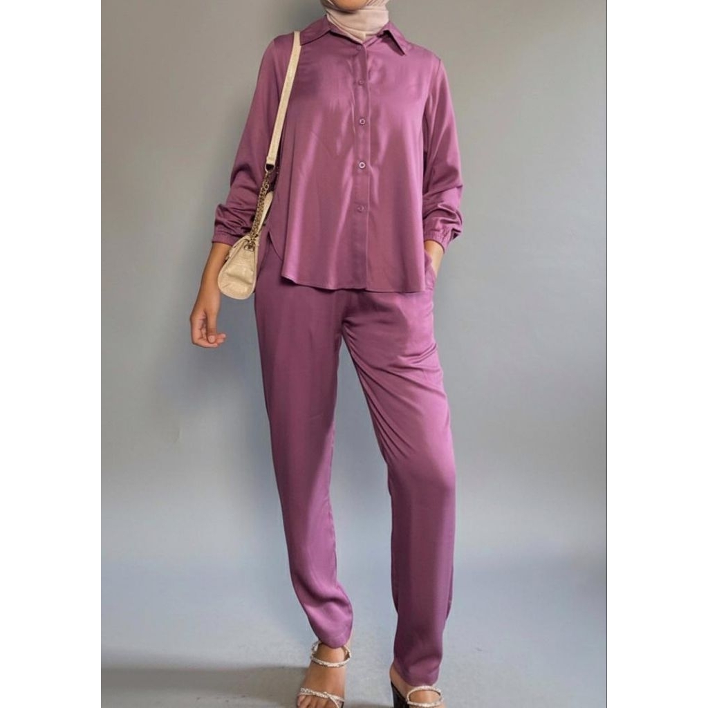 setelan wanita polos one set naya rayon twill premium