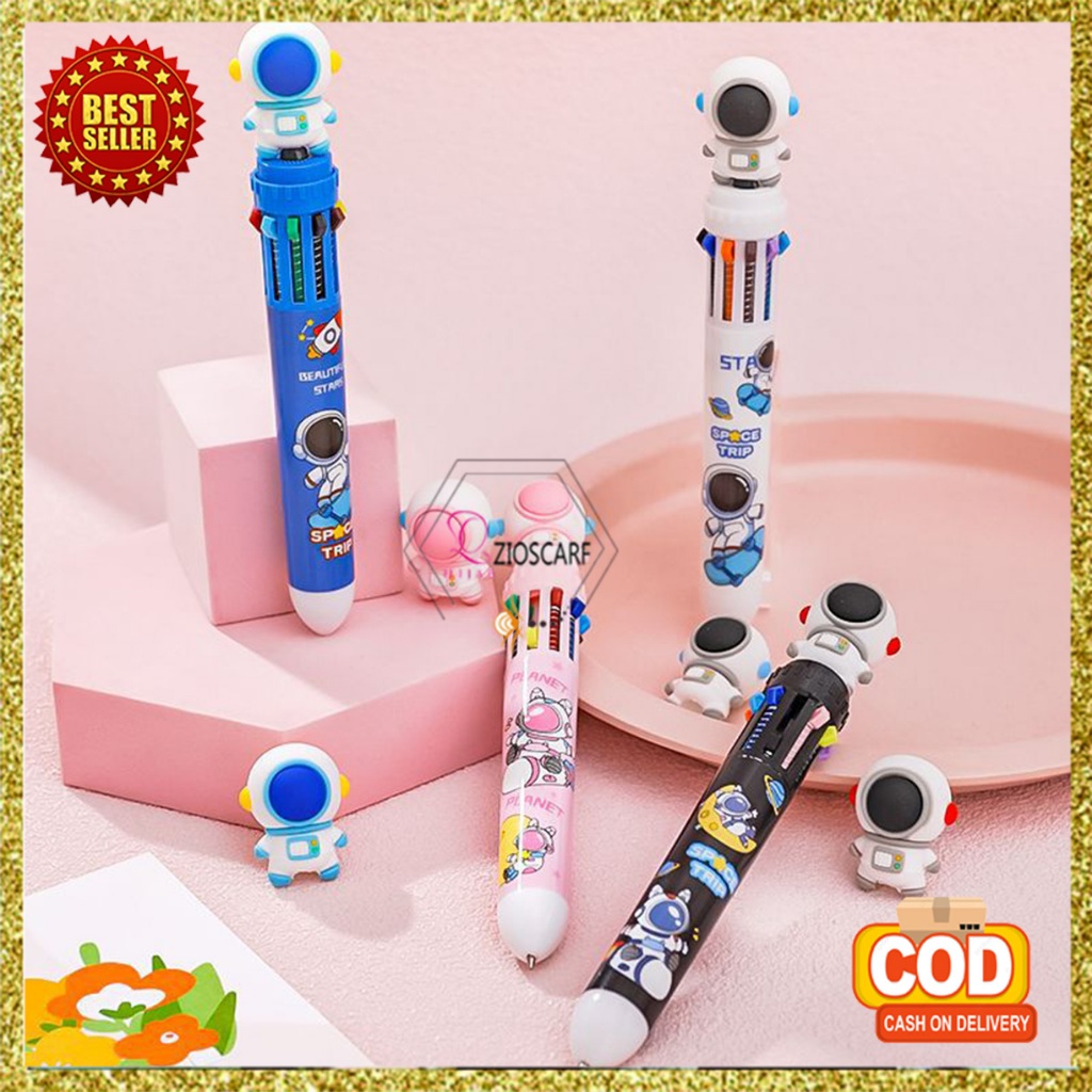 

Pulpen Mekanik 10 Warna Aksen Boneka Astronot 3D Pena Lucu Alat Tulis Sekolah Anak