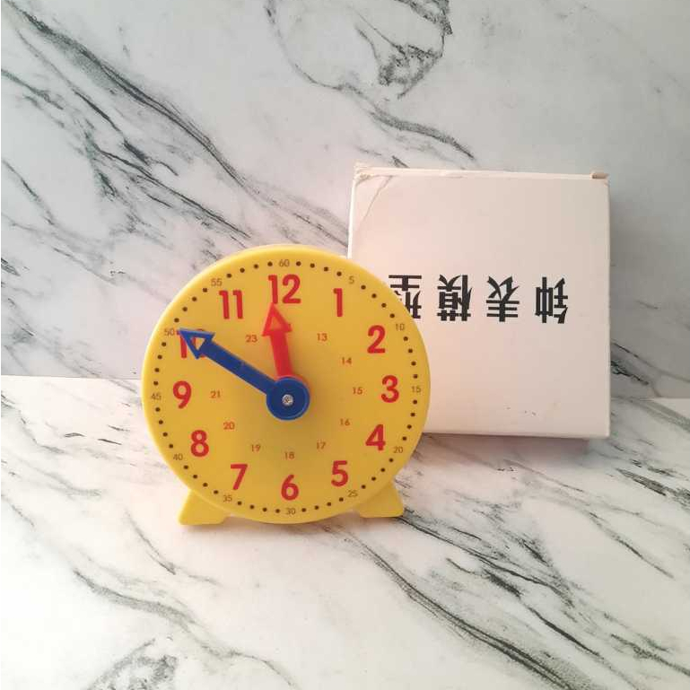 Mainan Edukasi Montessori Gear Clock Jam Plastik Kuning Min