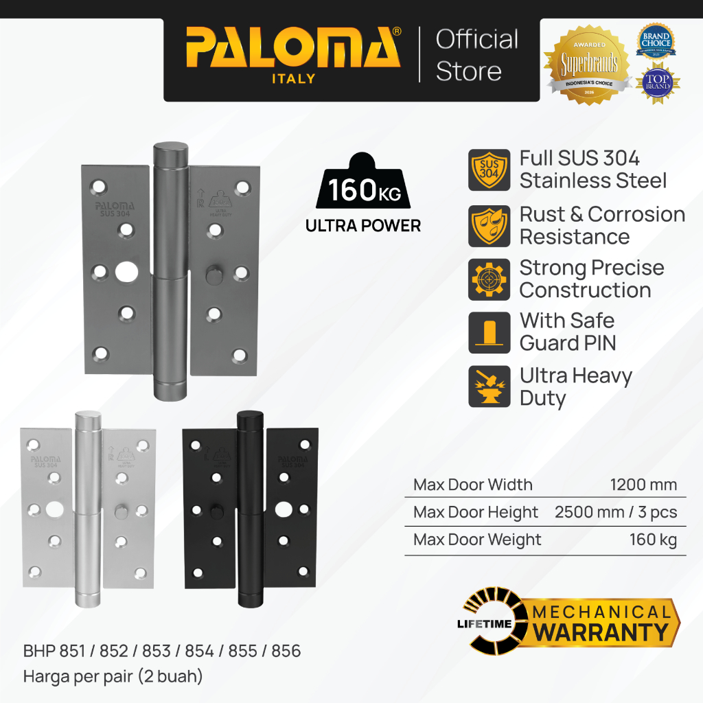 PALOMA Engsel Pintu Jendela Hinge Kupu Butt Plat Kayu Aluminium PVC Hinges Door Window Right Left Ka