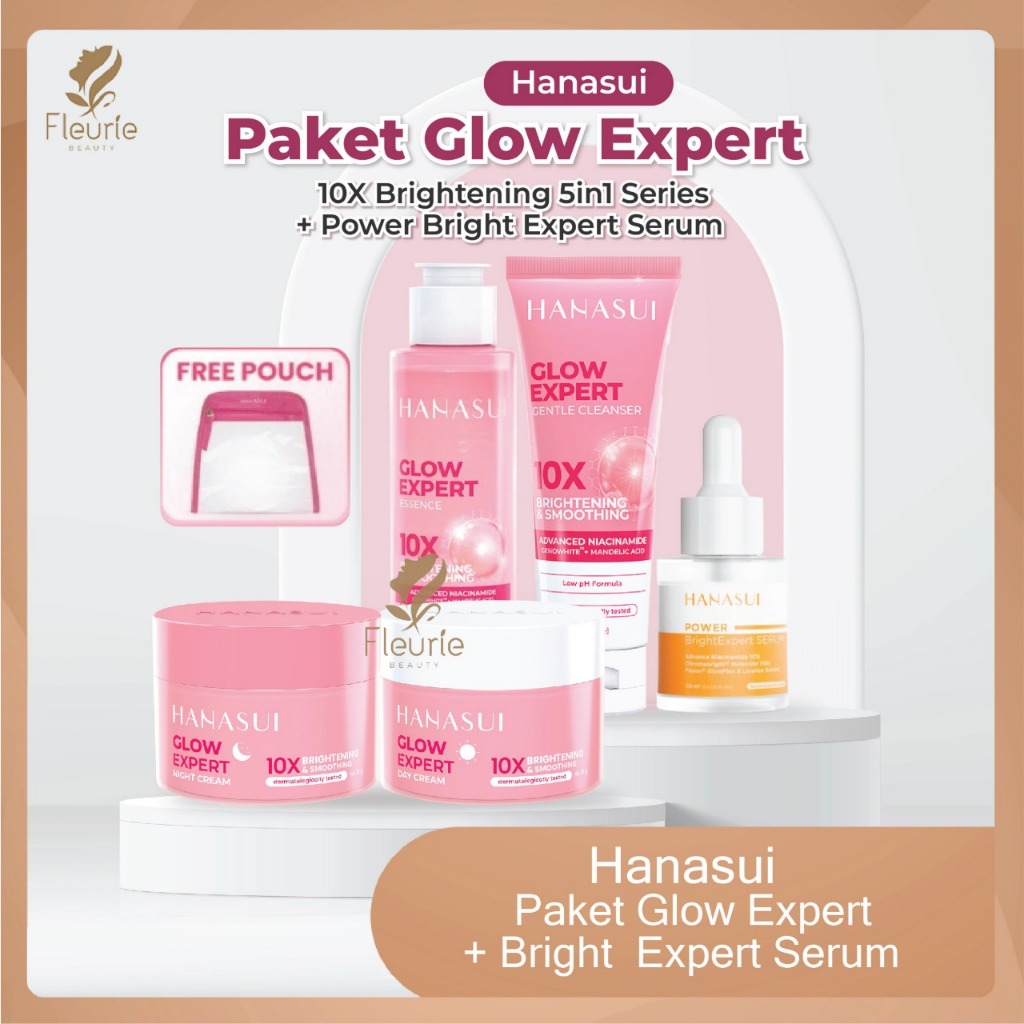 Paket Hanasui Hanasui Glow Expert 10X Brightening 5in1 Series + Power Bright Expert Serum (Free Pouc