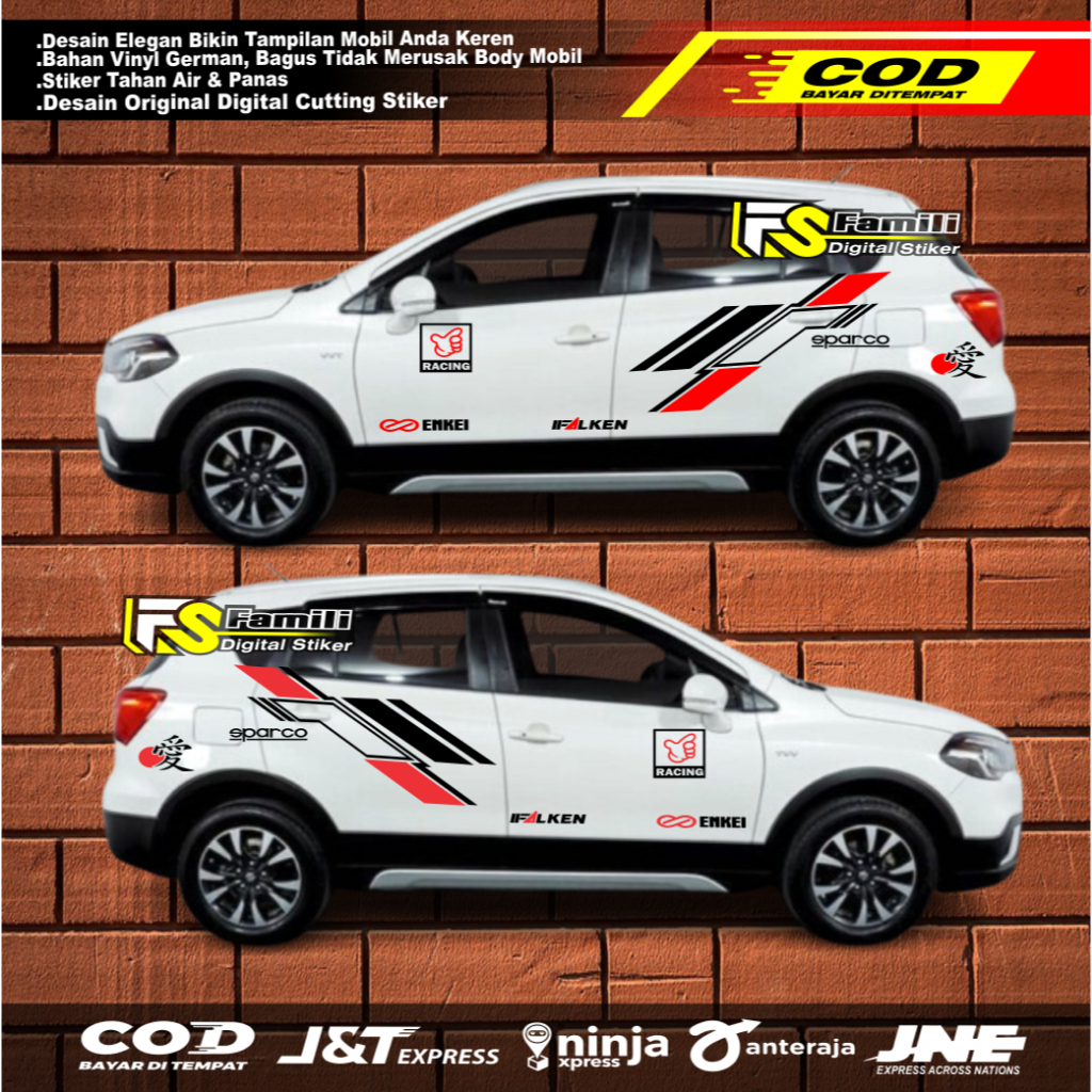 STIKER MOBIL X OVER SX4 CUTTING STICKER MOBIL SUZUKI SX4 S X-OVER CUSTOM TEXT
