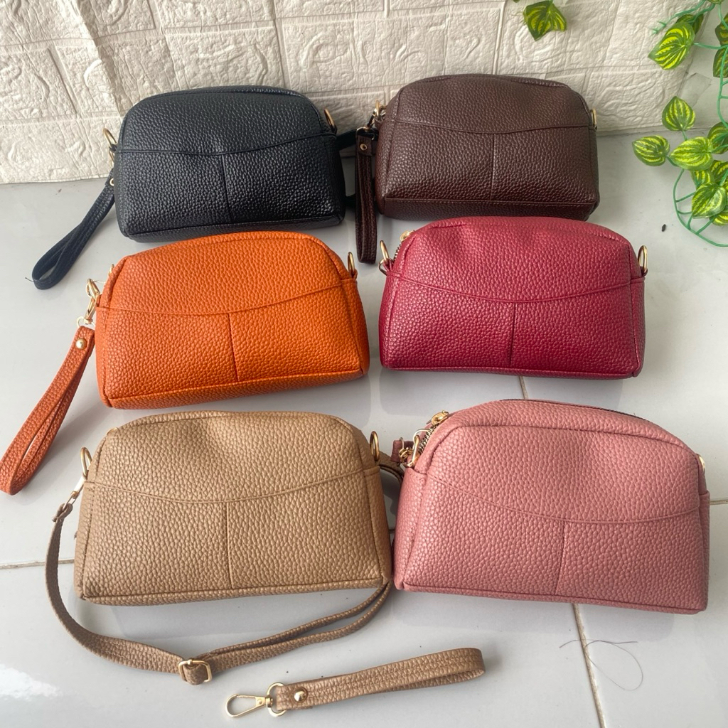 Tas Wanita Papirut Balerina Kulit Jeruk Tas Selempang Dapat 2 Tali