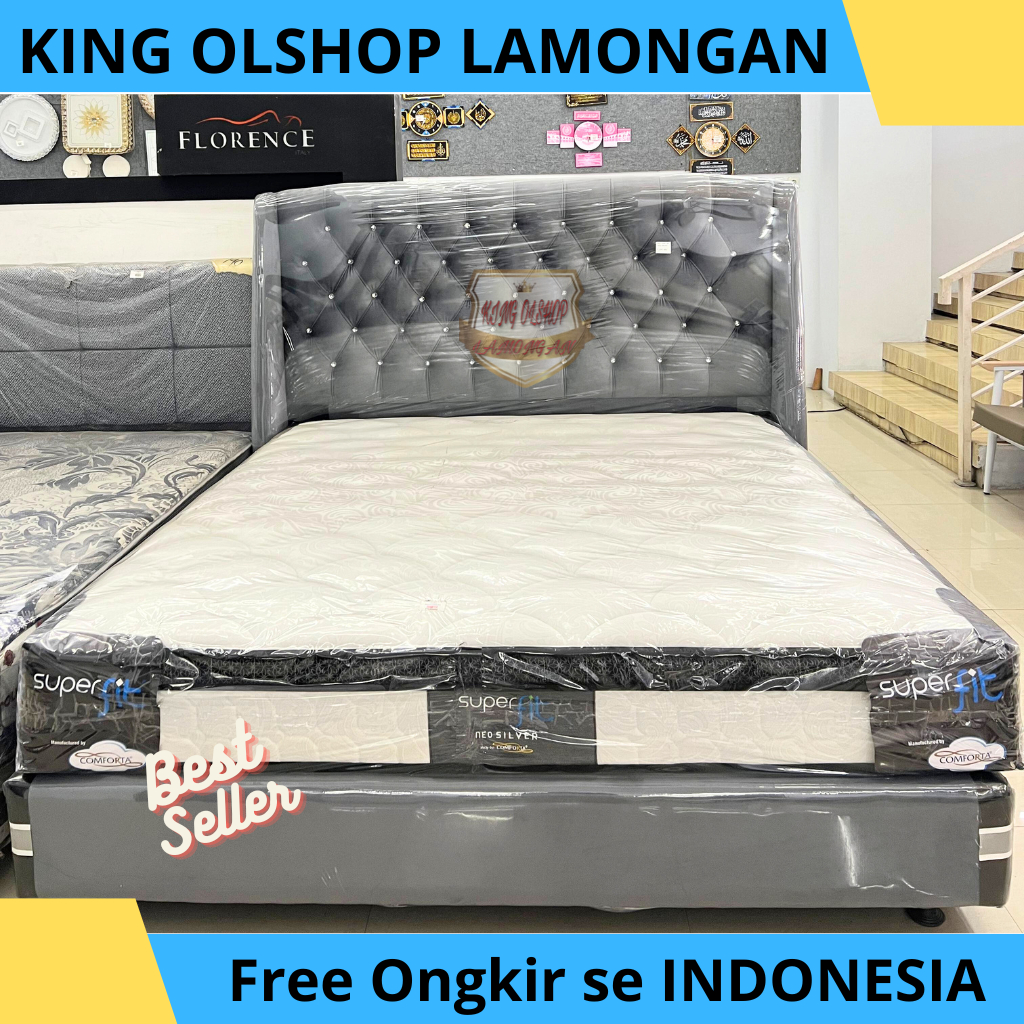Kasur Springbed Comforta Superfit Neo Silver + Plush Top 120 140 160 180x200 [LAMONGAN]