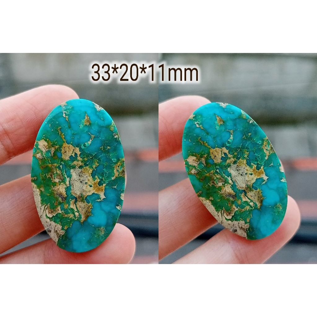 batu pirus Persia hijau gradasi dim jumbo