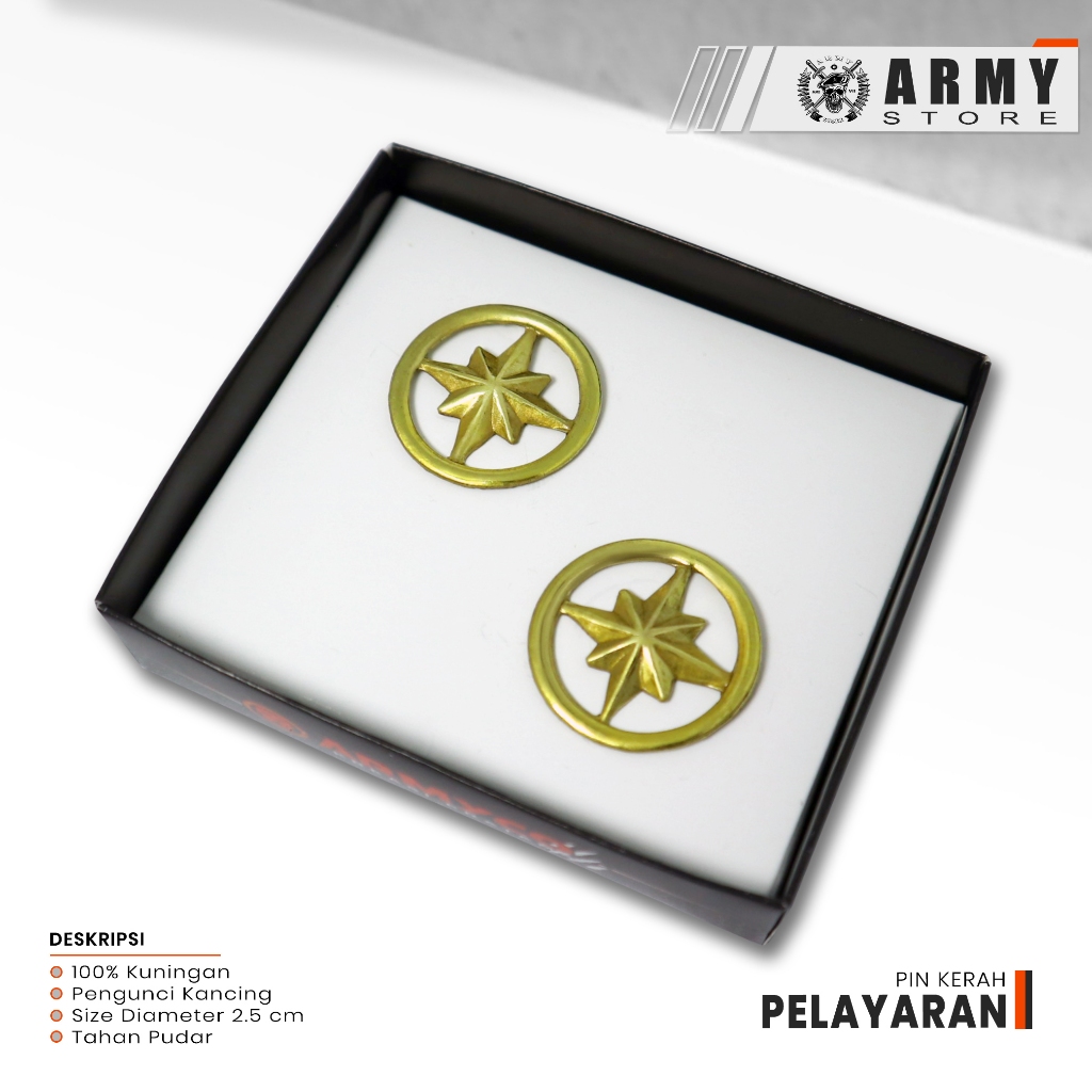 pin corpsteken kompas/pin kerah corpsteken pelayaran
