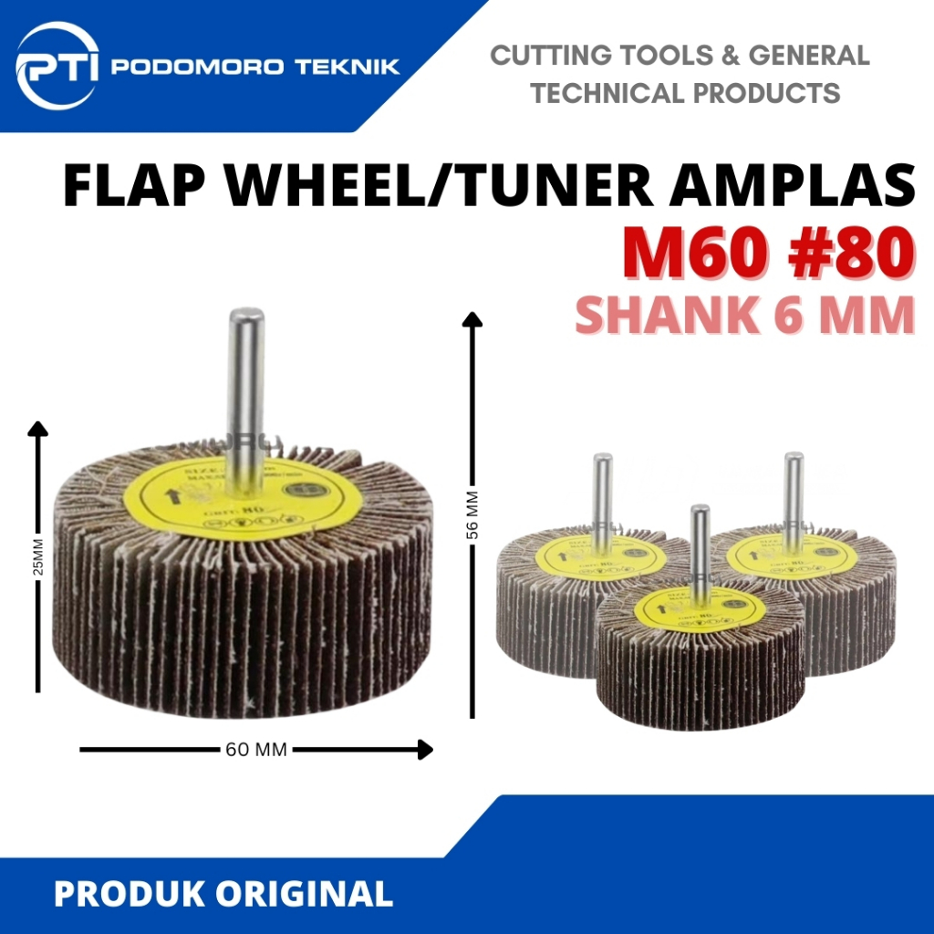Tuner Amplas #80 M60 Amplas Buffing / Rotary Fan Grinder / Mata Kipas Gerinda Amplas Susun 60mm Shan