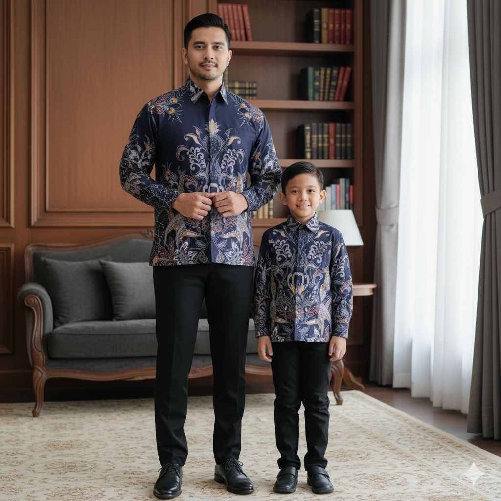 Couple kemeja batik ayah anak/ couple kemeja batik/couple batik ayah dan anak /couple kemeja batik l