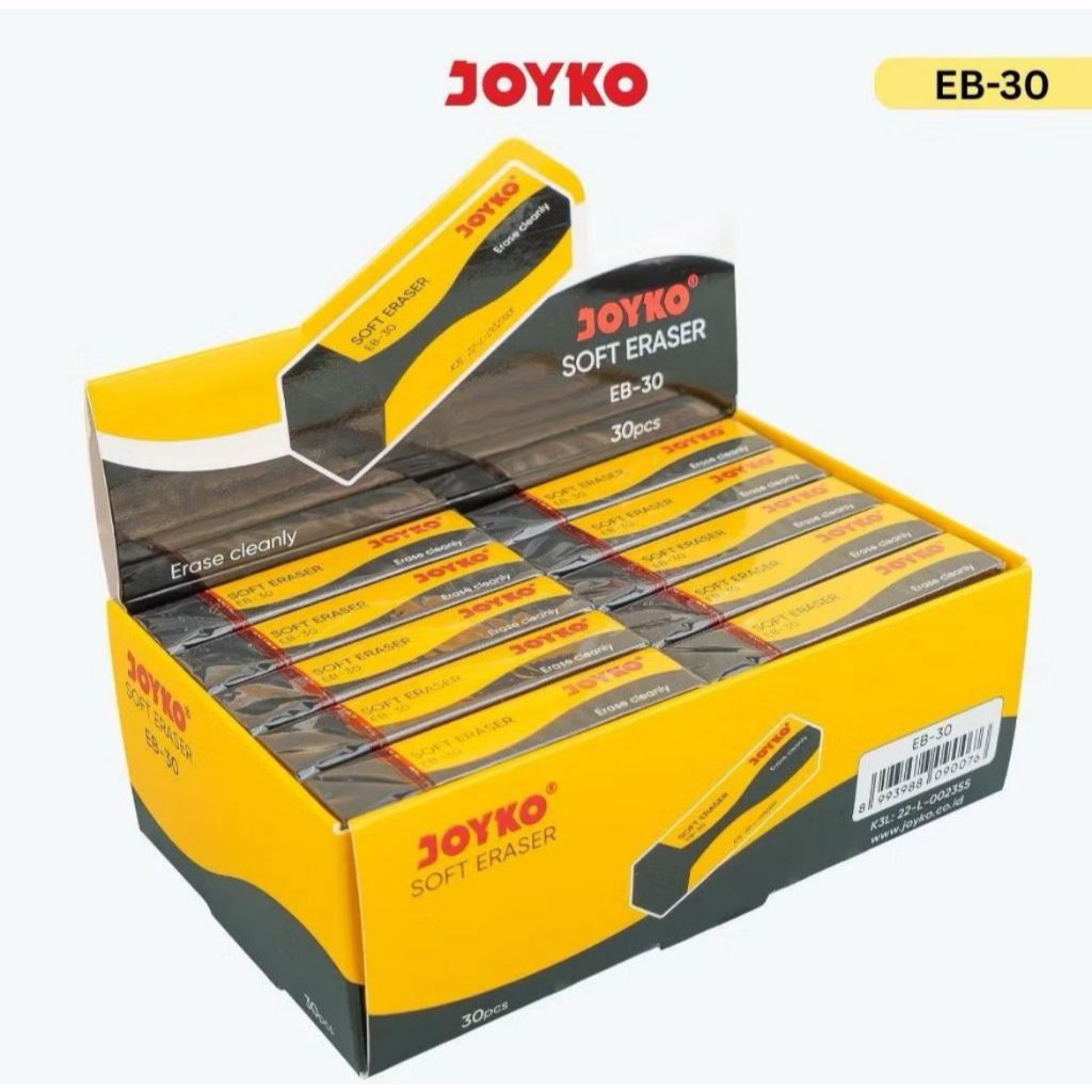

PENGHAPUS HAPUSAN PENSIL JOYKO 1 PACK EB-30 HITAM DAN PUTIH ISI 30 PCS/JOYKO ERASER