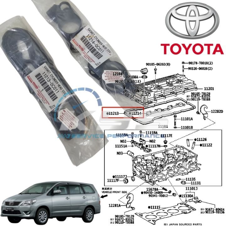 packing klep + paking busi innova fortuner hilux bensin 2004 2005 2006 2007 2008 2009 2010 2011 2012