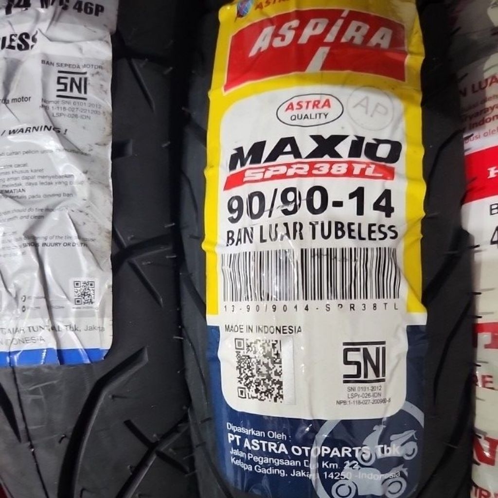 Ban tubeless 90/90/14 aspira maxio