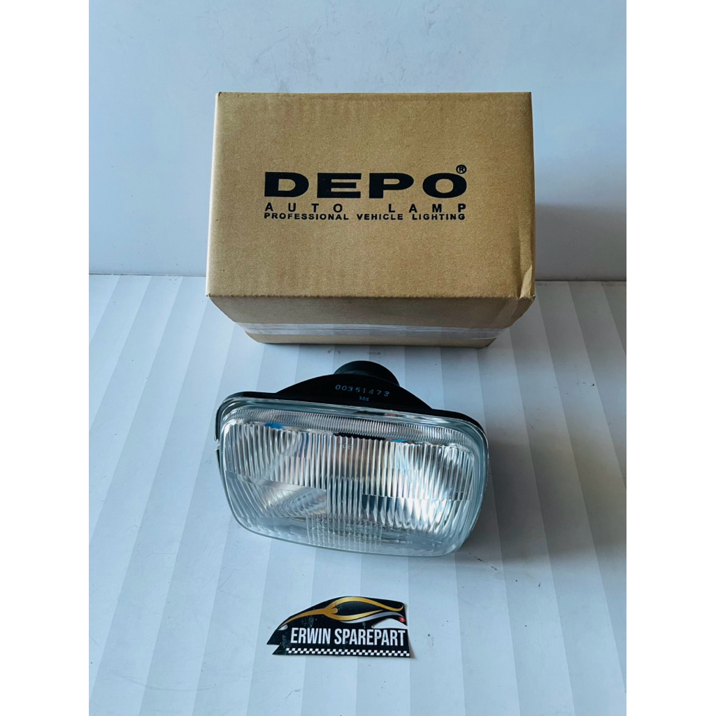 ORI DEPO LAMPU HEADLAMP H4 KOTAK 7 INCH UNIVERSAL F70 TAFT GT FEROZA L300 PANTHER KOTAK