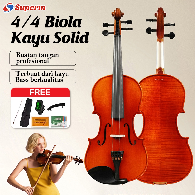4/4 Biola Kayu Solid Handmade Untuk Pemula & Anak-Anak/Alat Musik Gesek Tingkat Dasar Untuk Remaja