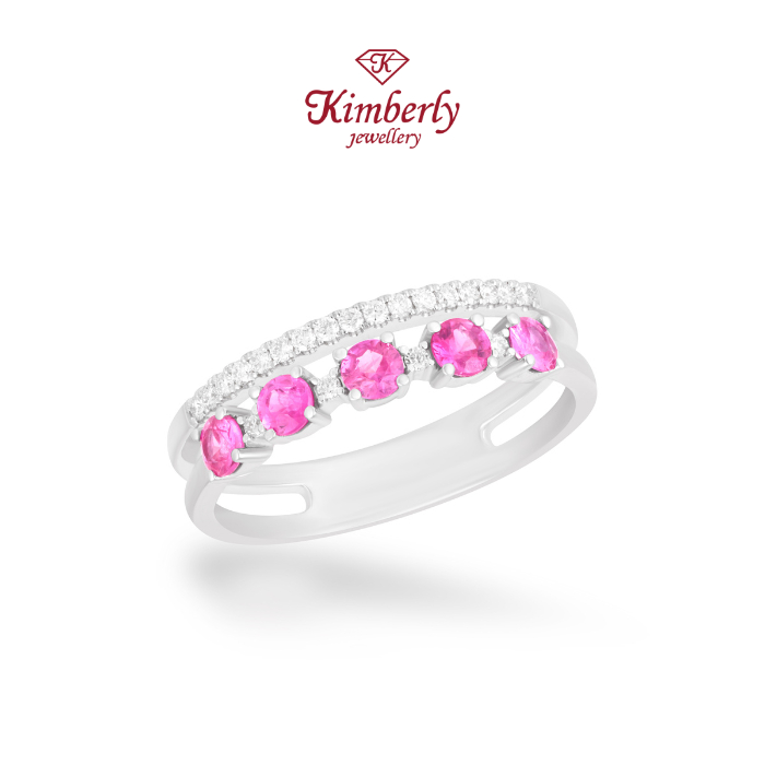 Cincin Berlian Listring Batu Pink Sapphire KLR1265804 - KImberly Jewellery
