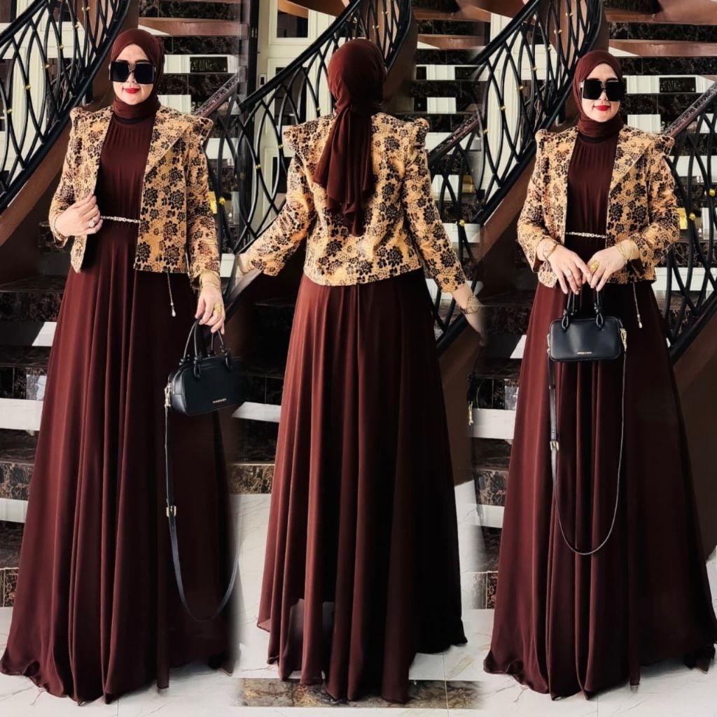 YUMNA SET OUTER / MAWAR GAMIS OUTER (ORIGINAL) / Setelan Wanita Terbaru / Gamis kekinian / COD