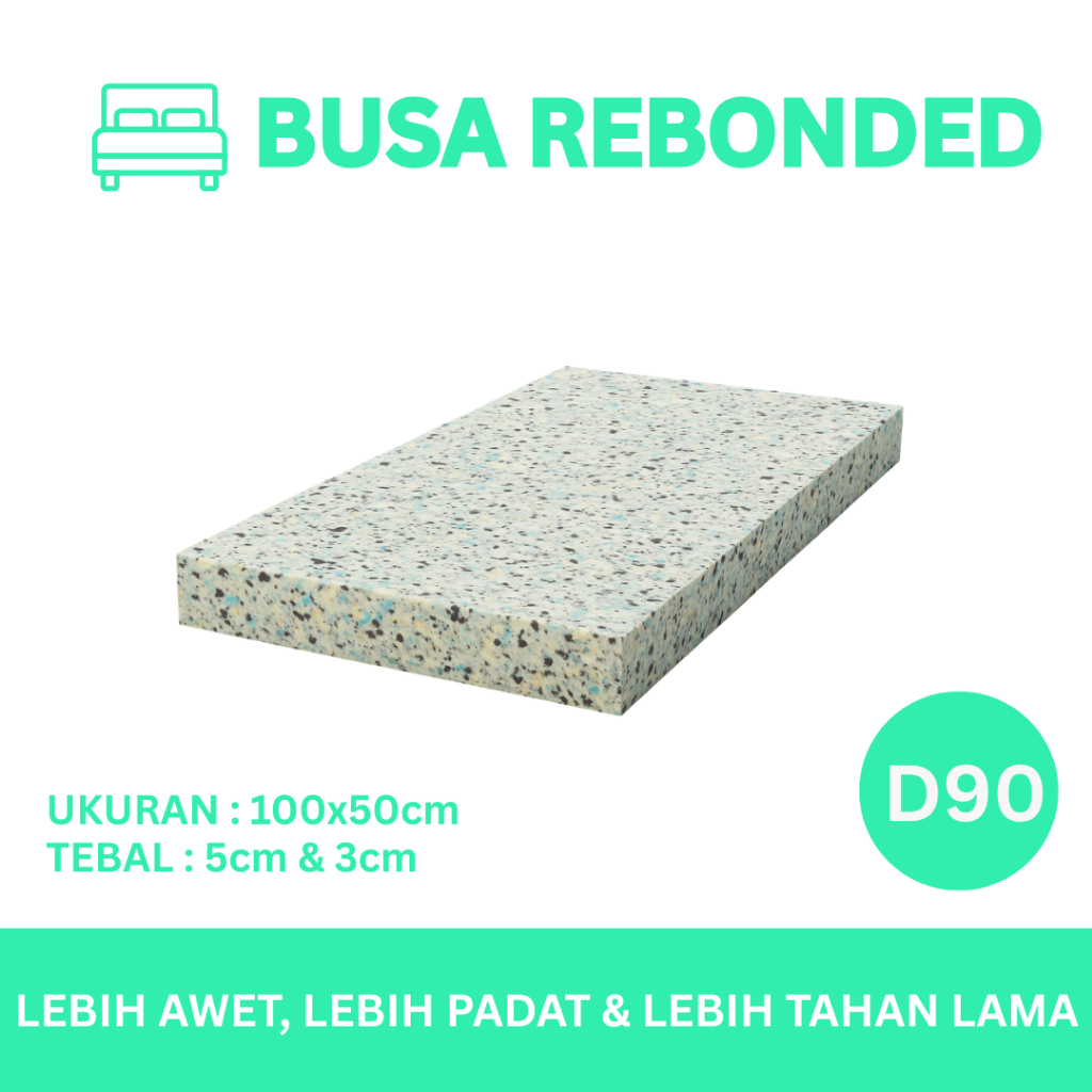 Rebonded Foam - Busa Rebonded - Alas Tidur - Lembaran - 100x50cm D90