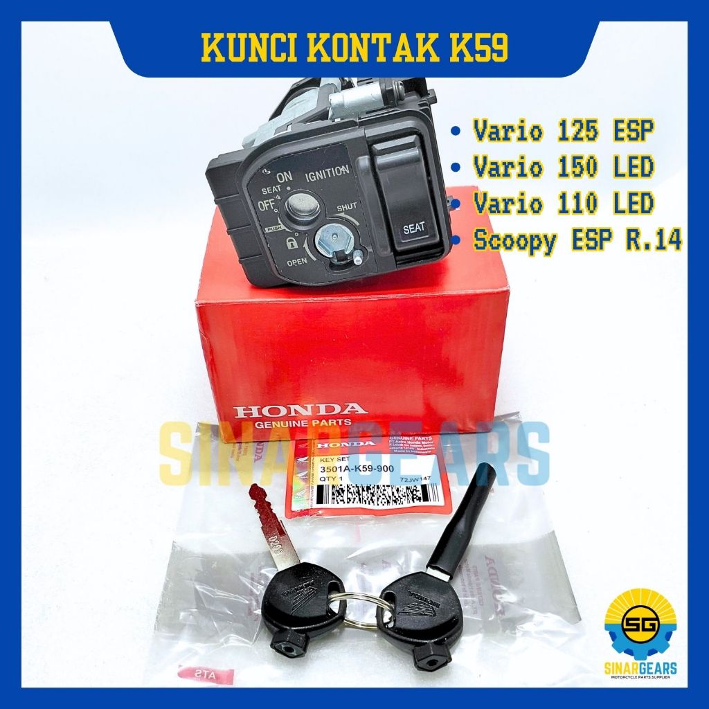 Keyset Original Honda K59 Kunci Kontak Vario 125 LED Vario 150 Scoopy ESP Vario 110 FI Konci Motor S