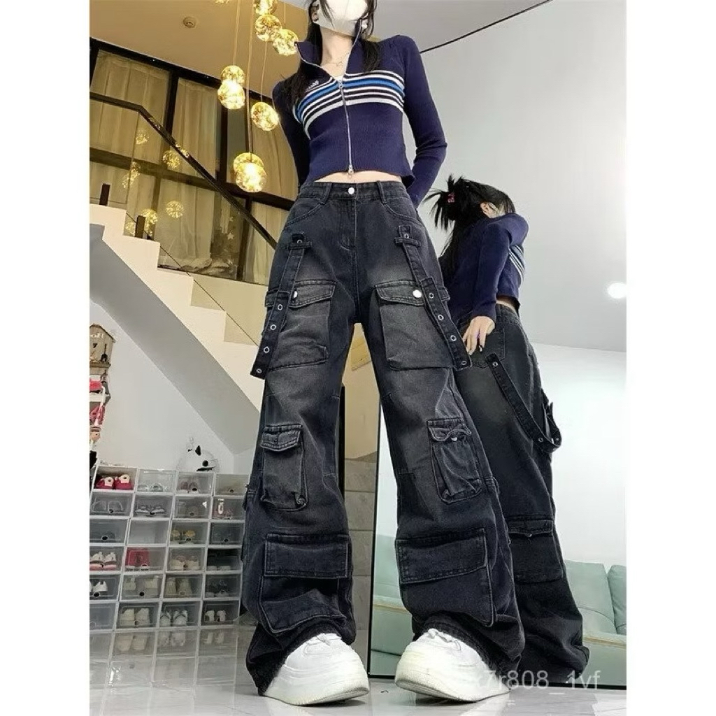 celana jeans cargo y2k