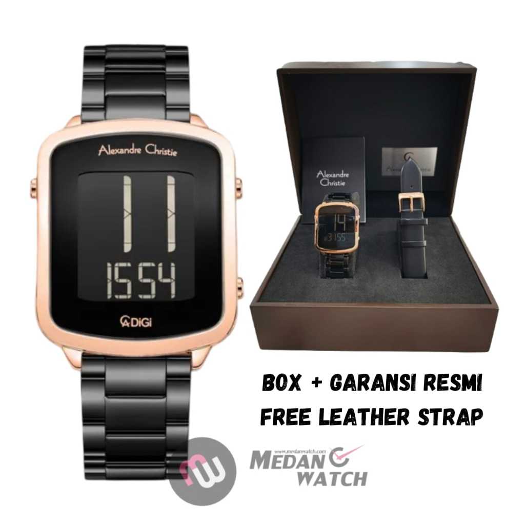 Jam Tangan Wanita Digital Alexandre Christie 9381LH AC9381 AC 9381 LH 9381 LHBBRBA Original Garansi 