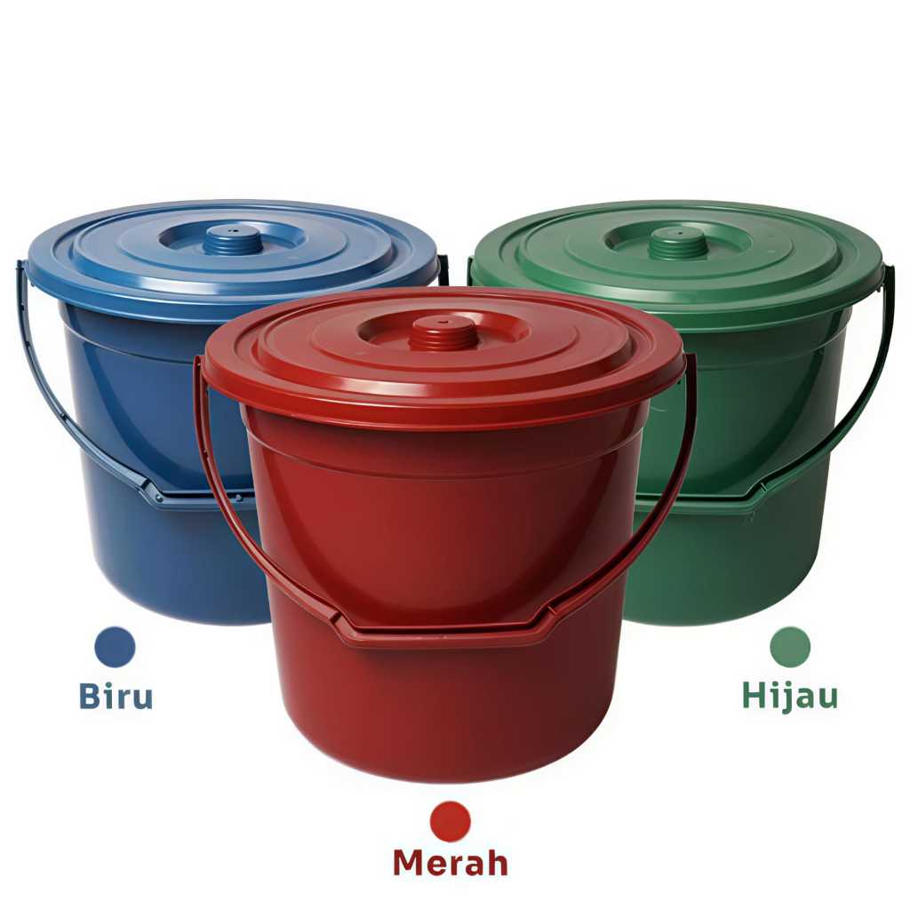 Ember Plastik Gagang Warna Polos Tutup Ember Serbaguna Ember Mandi Ember Plastik Gagang Warna Polos 