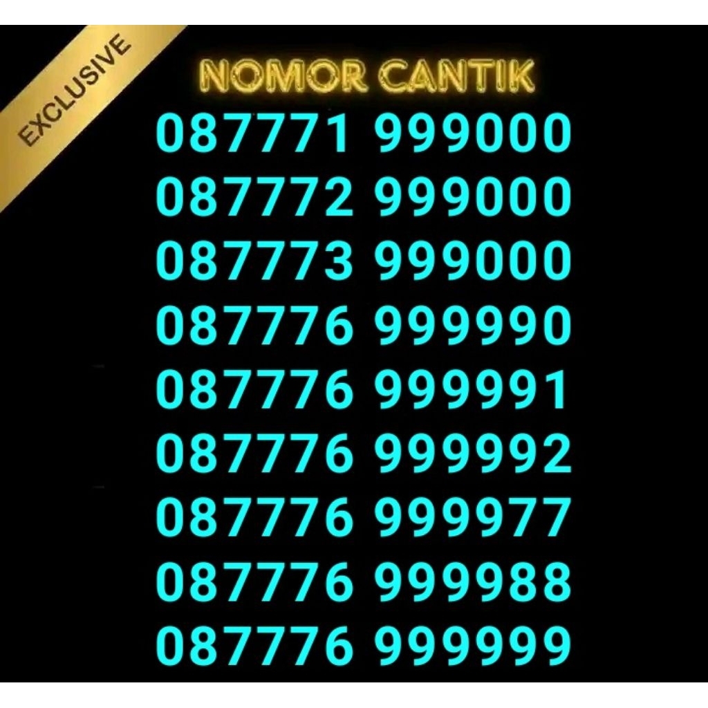 XL NOMER CANTIK DOUBEL TRIPLE