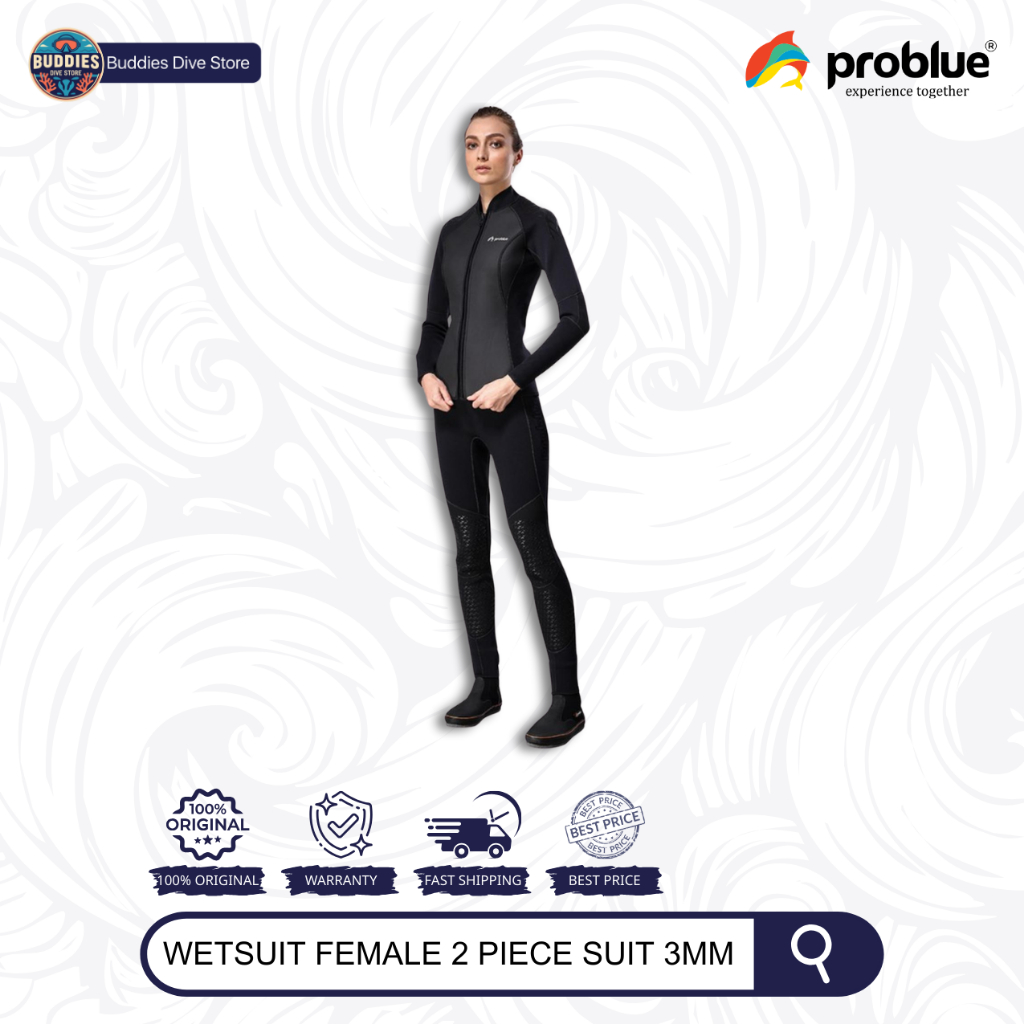 Problue Wetsuit Female 2 Pieces Suit 3mm - Diving Wear - Wetsuit