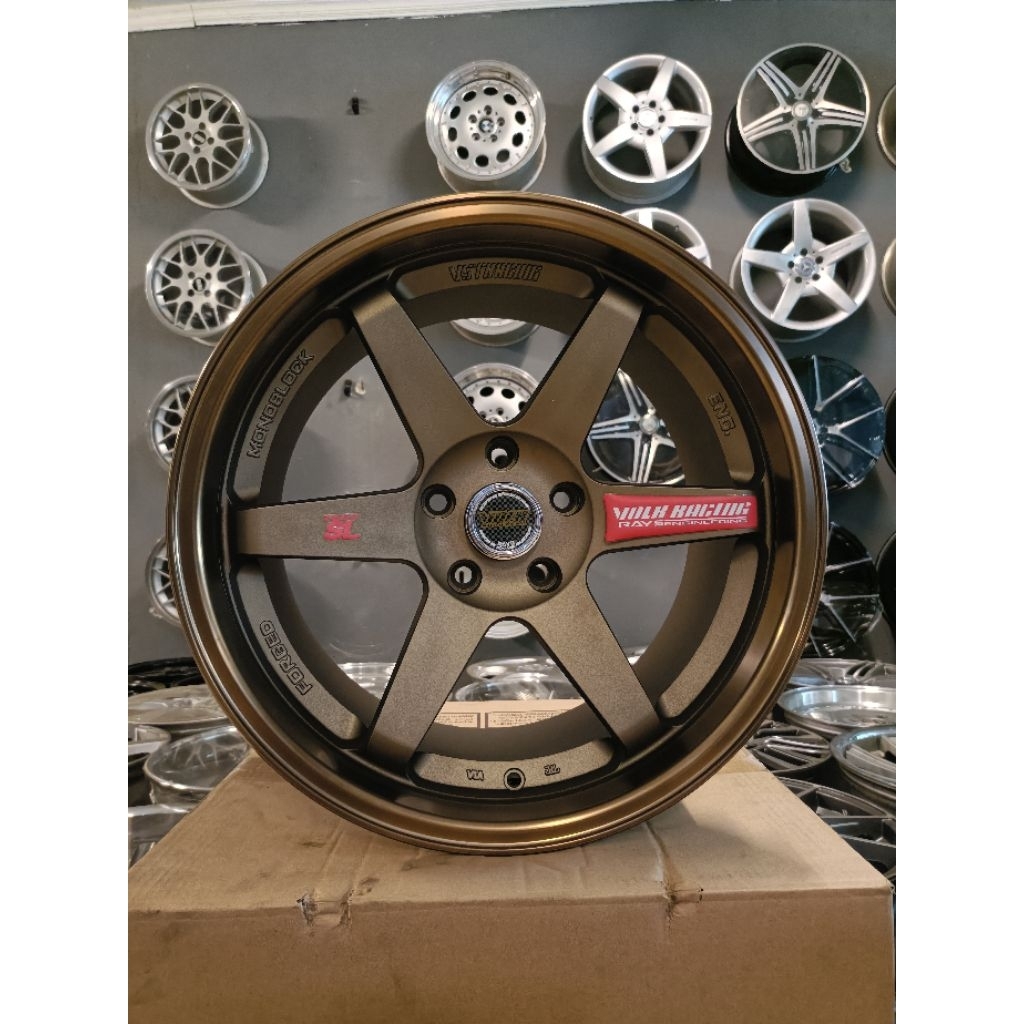 Velg Volk Rays Te37 SL R18 Pcd 5x114.3 Lebar 8.5 /9.5 et 30/35 Bronze